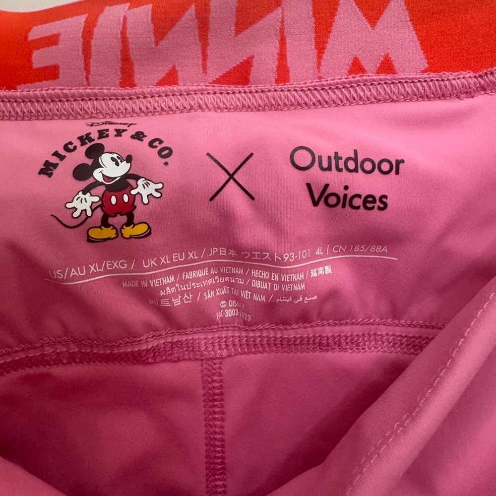 Disney Minnie Outdoor Voices Bright Pink Leggings - Picture 8 of 8